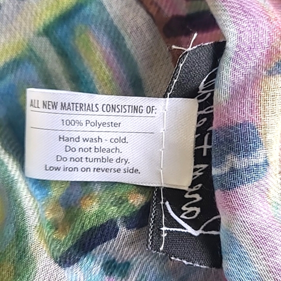 Karen Fields Lightweight Scarf with City Town Print Trim Purple Women's - Picture 8 of 8